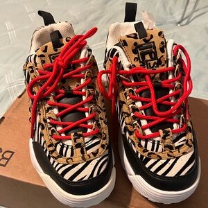 Leopard &Zebra print Fila sneakers